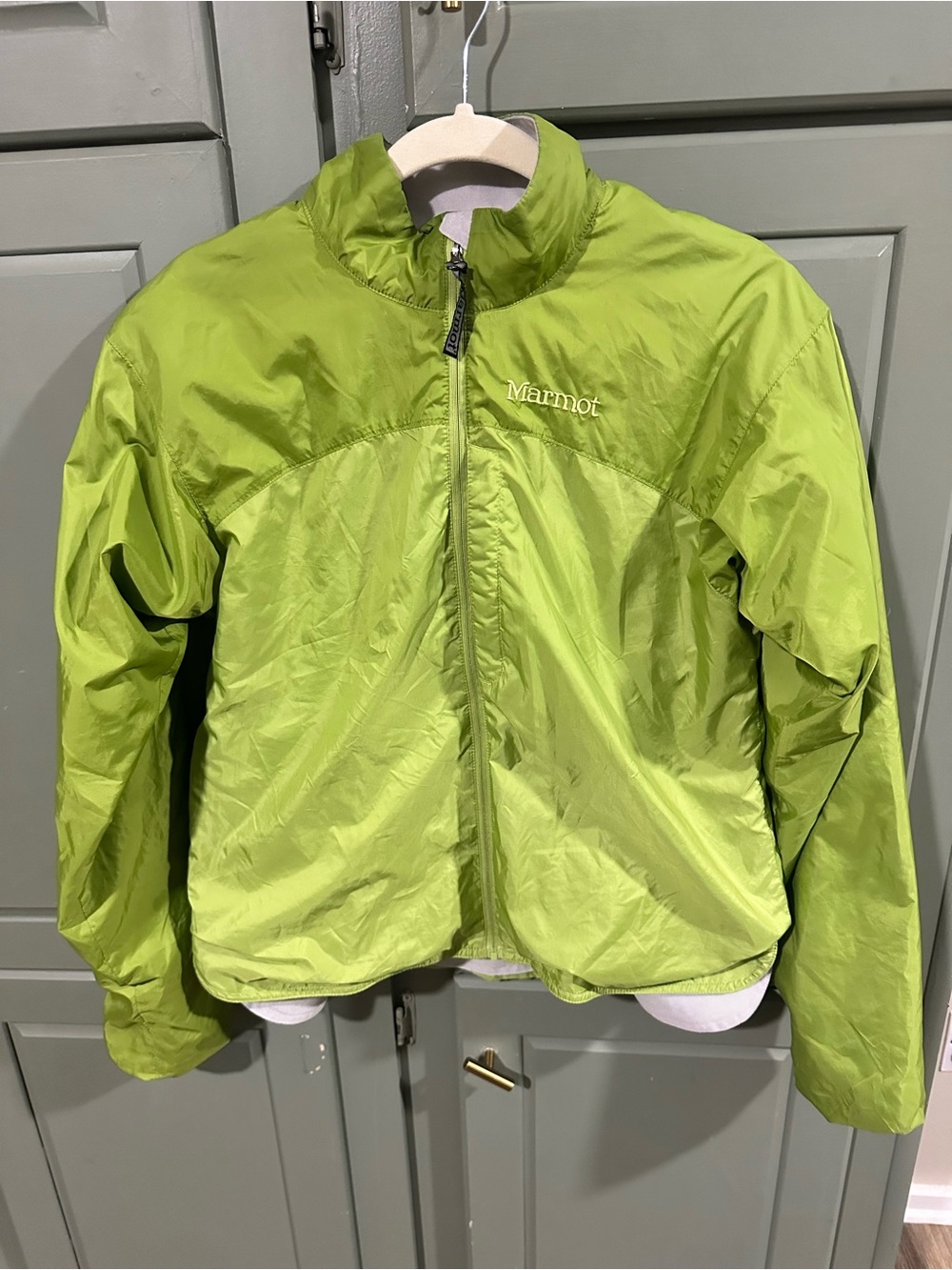 Marmot Ladies light weight Lime Green Packable Jacket